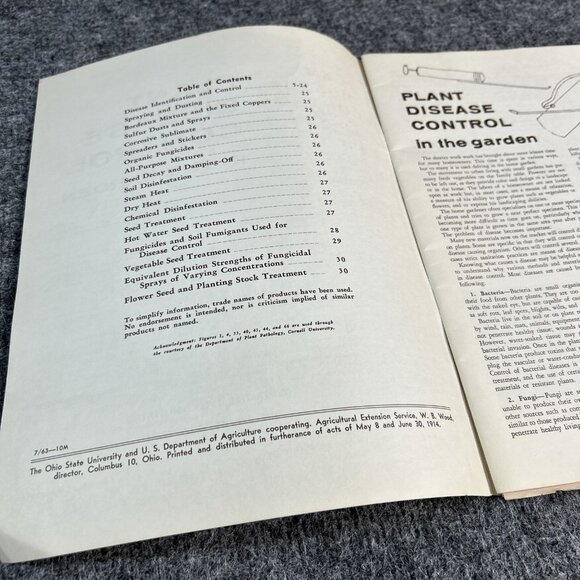 Vtg Booklet Plant Disease Control in the Garden Ohio State Extension - Picture 3 of 9